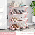 Multi-Functional X-Type Shoe Rack With Two Layers