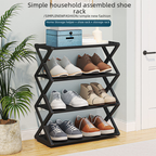 Multi-Functional X-Type Shoe Rack With Two Layers