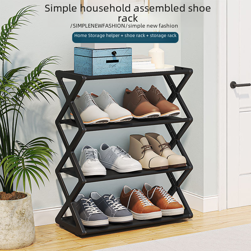 Multi-Functional X-Type Shoe Rack With Two Layers